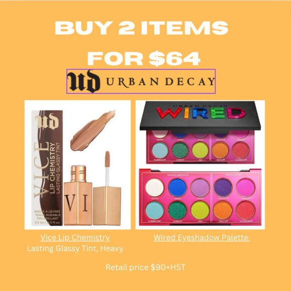 URBAN DECAY Wired eyeshadow palette + Vice lip chemistry lasting glassy tint - Picture 1 of 3